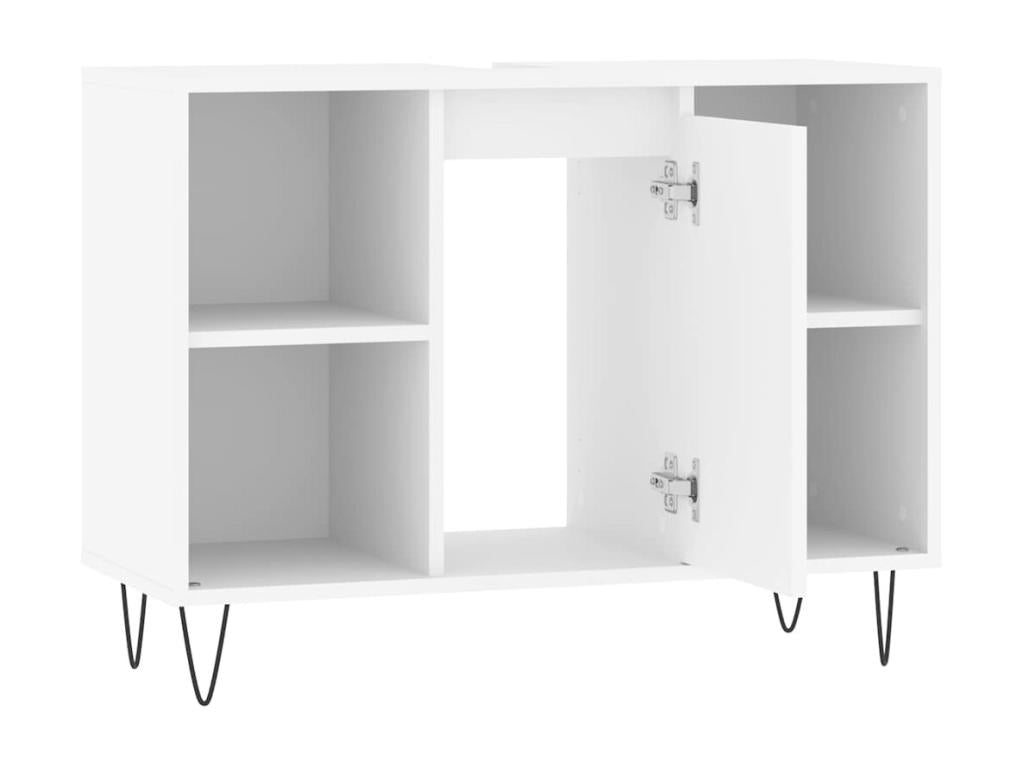 White bathroom cabinet 80x33x60 cm engineered wood