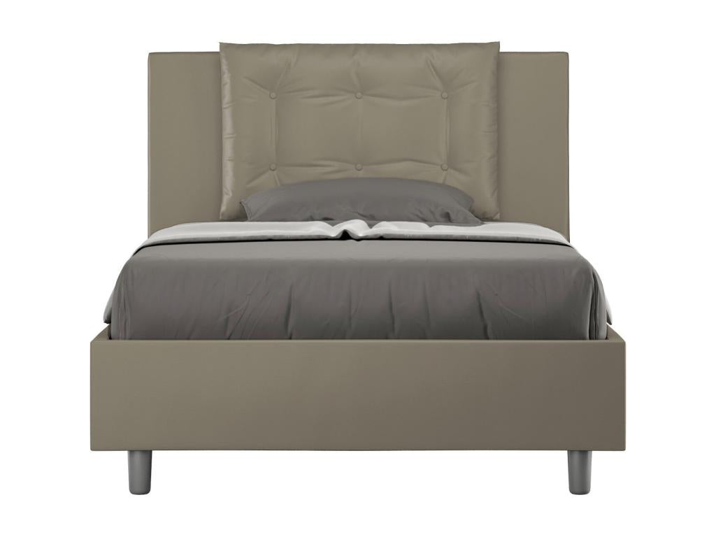 Single bed without slatted base, upholstered, 120x200 cm, cappuccino faux leather, Laviecasa JFWW68872