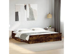 Bed frame with drawers, without mattress, smoked oak, 200x200 cm YHRJ09701