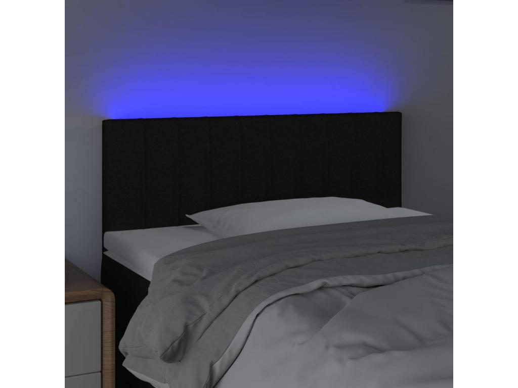 Black LED Headboard 100x5x78/88 cm Fabric NXOK39331