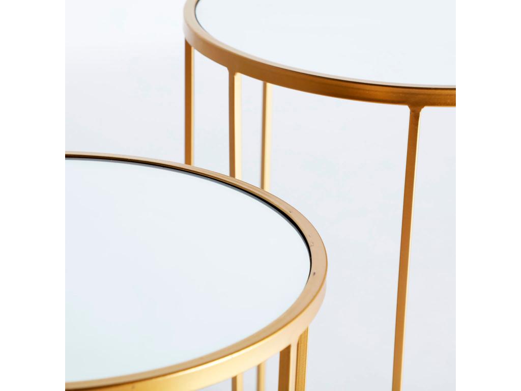 Gold-colored iron coffee table, 41x41x58 cm