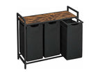 Laundry Hamper with 3 Compartments, 38L
