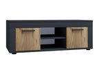 Meubiana Wooden TV Stand Lowboard Console Table, 102 cm Wide, Usilo L, Anthracite/Honey Oak