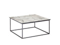 Marble Effect Coffee Table 80x38x80cm Modern Square Sofa Table MUZG68559