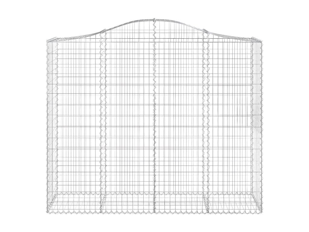 5-piece arched gabion baskets, 200x50x160/180 cm, galvanized iron NAYJ12530