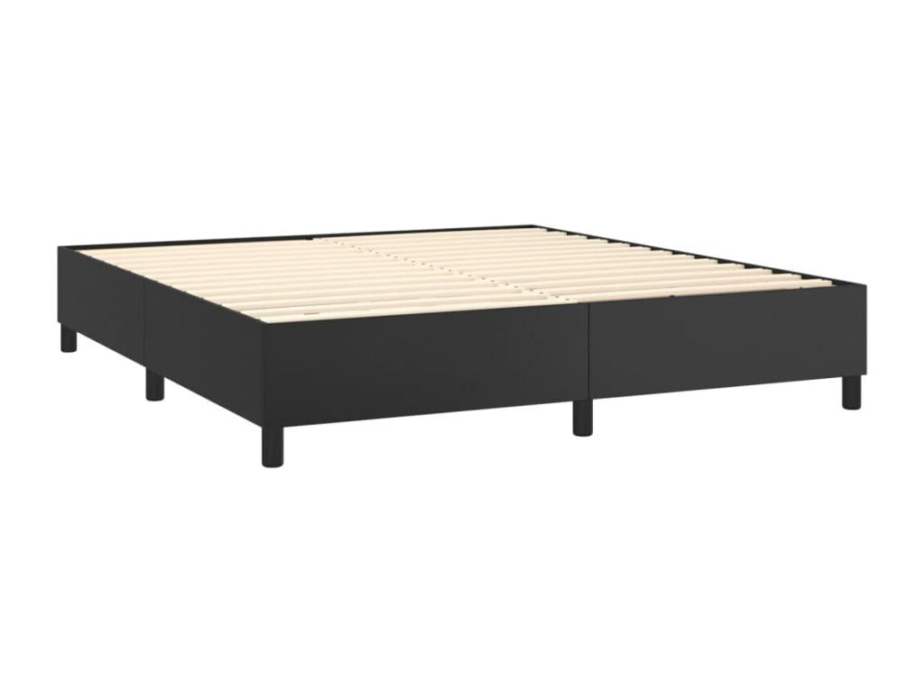 Upholstered bed base with mattress, black, 160x200 cm