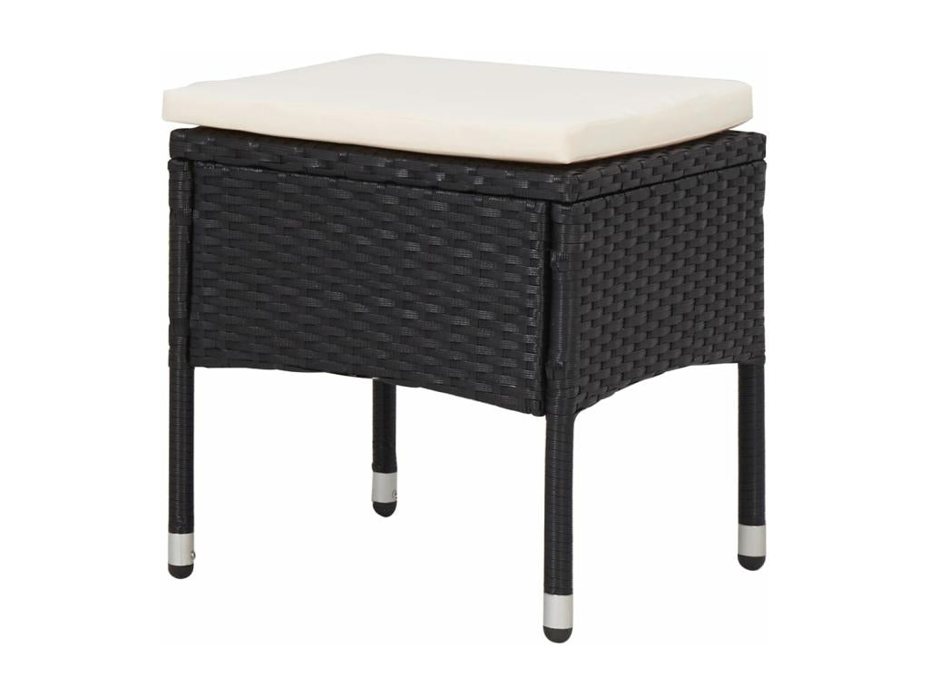 Laviecasa UPGS08956 5-Piece Outdoor Furniture Set in Black Wicker and Wood