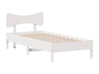 Bed frame without white mattress 75x190 cm solid pine wood