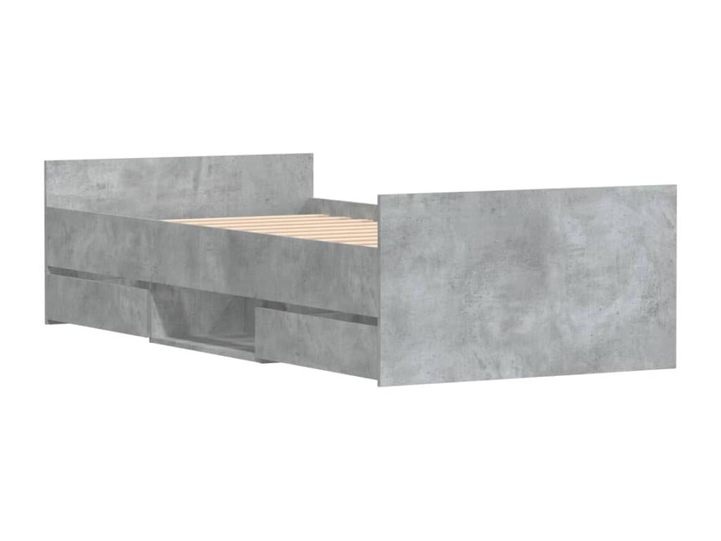 Bed frame without mattress concrete gray 90x190 cm