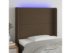 LED Headboard, Dark Brown, 103x16x118/128 cm, Fabric ZGJN18549