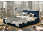 Modern 140x200 bed upholstered in blue velvet Laviecasa LNND20275