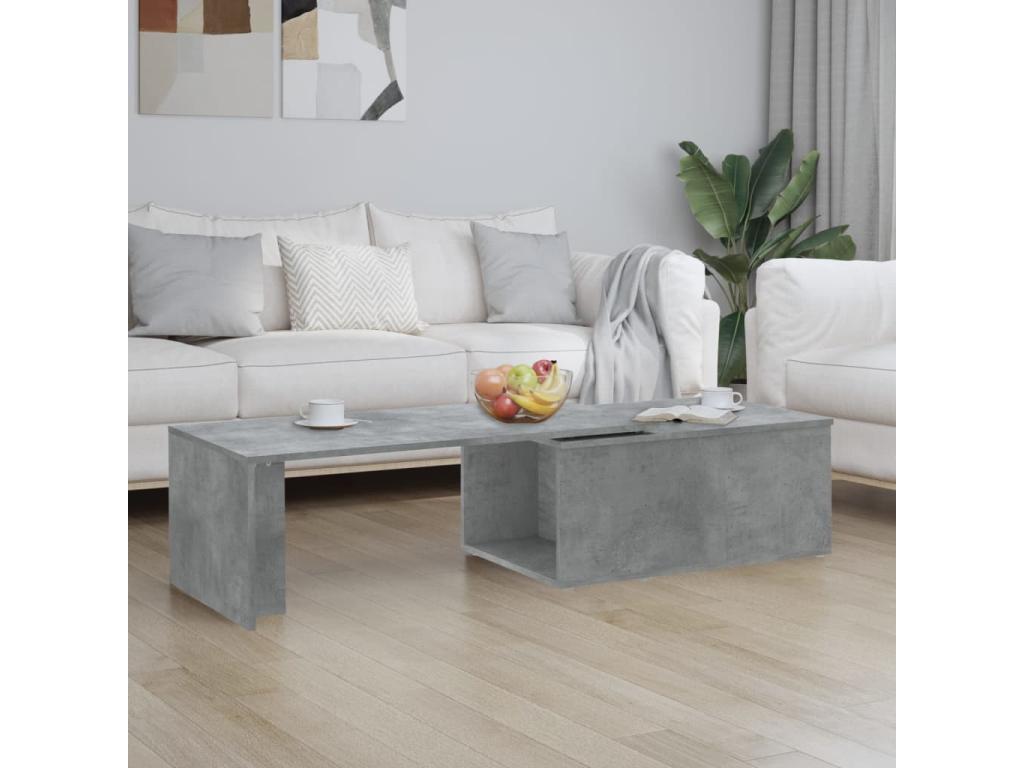 Concrete grey coffee table 150x50x35 cm engineered wood