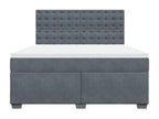 Meubiana bed base and mattress, dark grey, 180x200cm, velvet