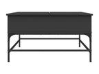 Black coffee table 80x80x45 cm engineered wood and metal KATZ39968