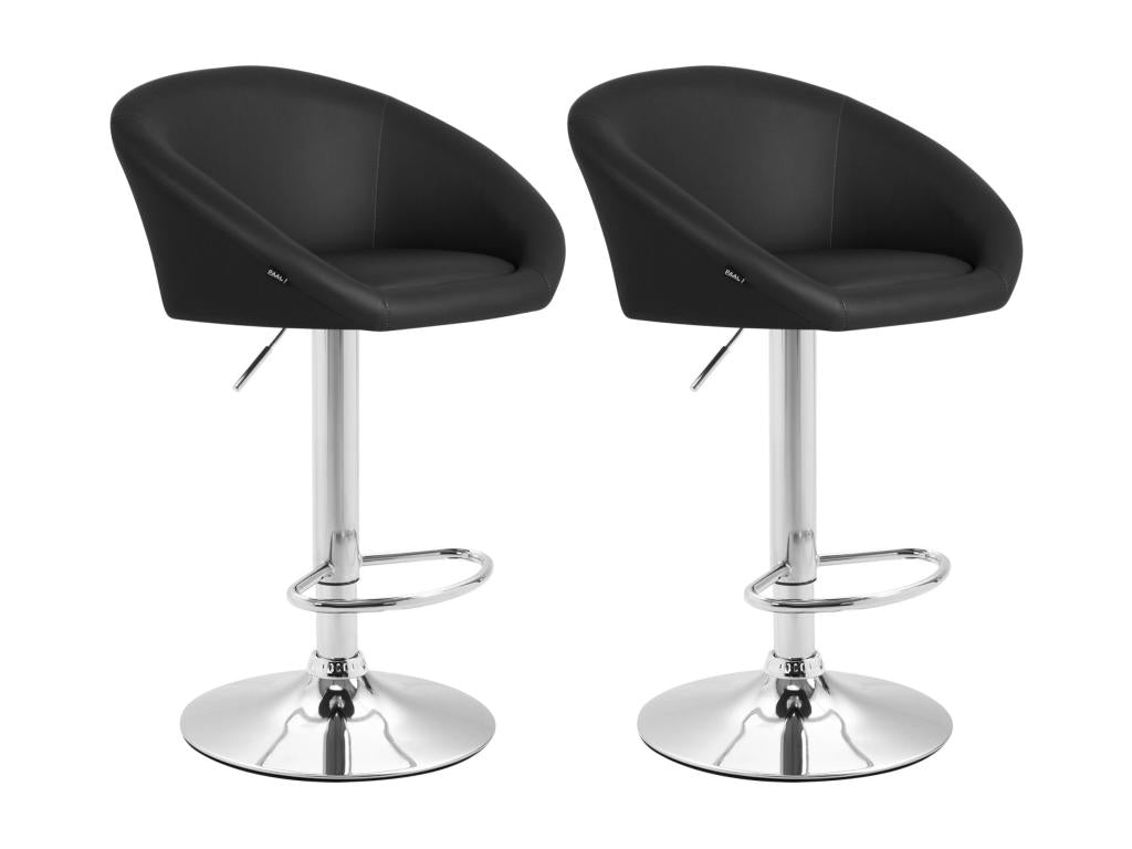 Set of 2 silver metal stools 55x51x86 cm 10 0004347 SEDH44066