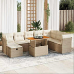 Laviecasa BRMP32272 9-piece beige resin wicker garden furniture set with cushions