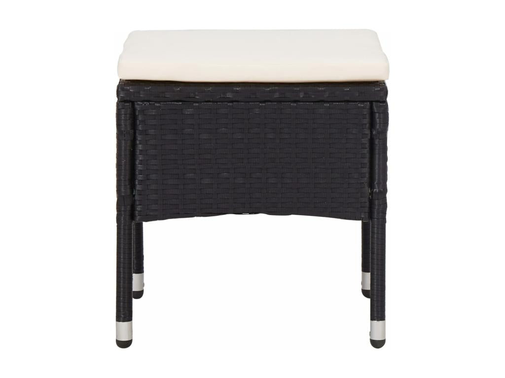 Laviecasa UPGS08956 5-Piece Outdoor Furniture Set in Black Wicker and Wood