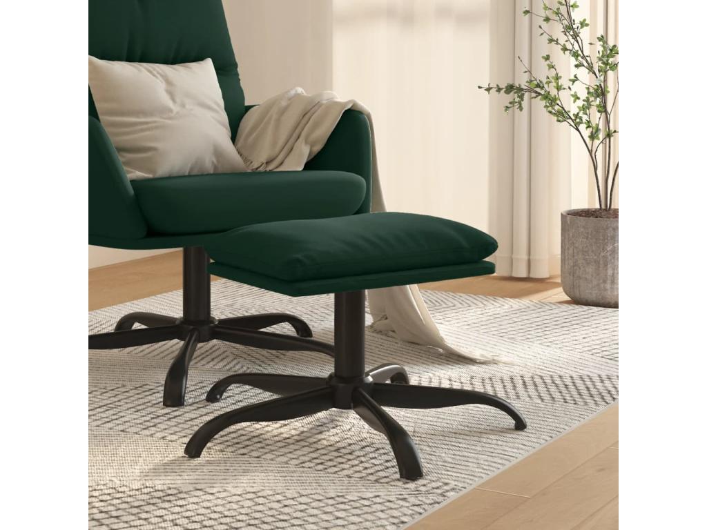 Dark Green Footrest 60x60x39 Fabric XQUU15850