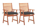 Laviecasa solid wood outdoor dining chairs, set of 2, with cushions, KPNN18053