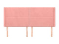 Headboard with wings, Pink, 163x16x118/128 cm, Velvet