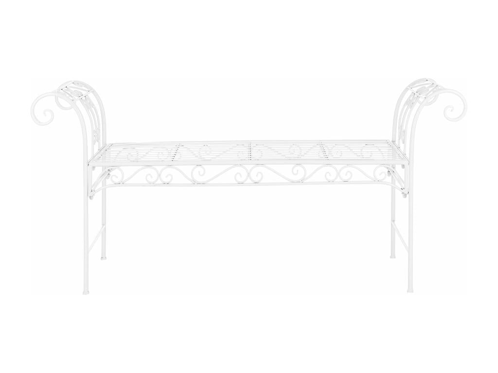 Vintage white metal garden bench 147x46x70 cm 03 0006443 DNUL60406