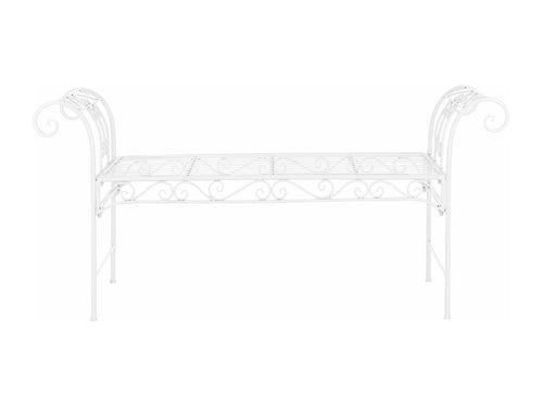 Vintage white metal garden bench 147x46x70 cm 03 0006443 DNUL60406